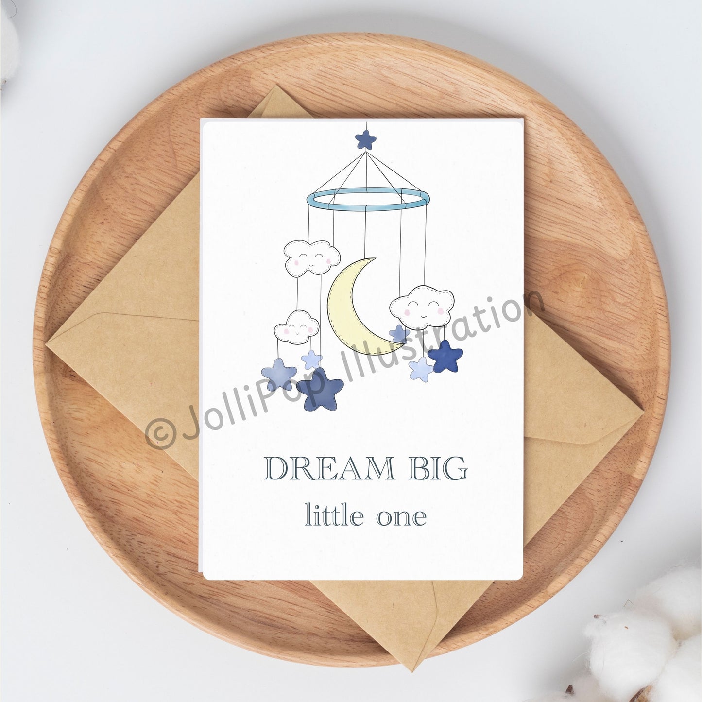 Baby - Dream Big Little One - Blue - Greeting Card