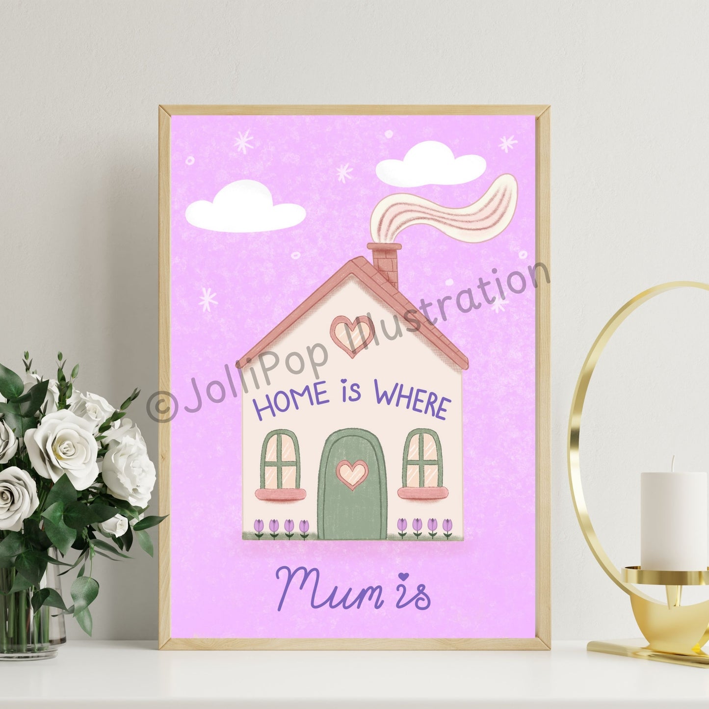 Quotes - Home Is Where Mum Is - Wall Print