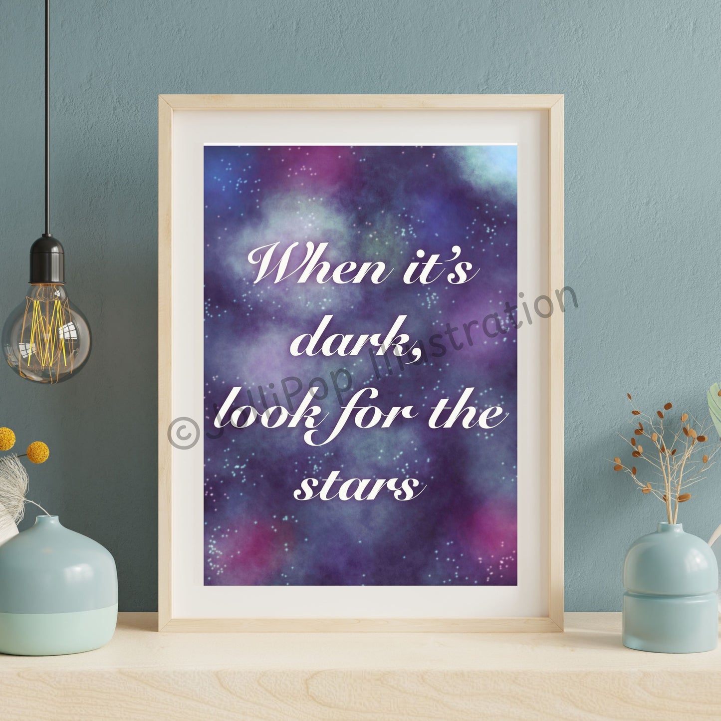 Quotes - Look For The Stars - Wall Print