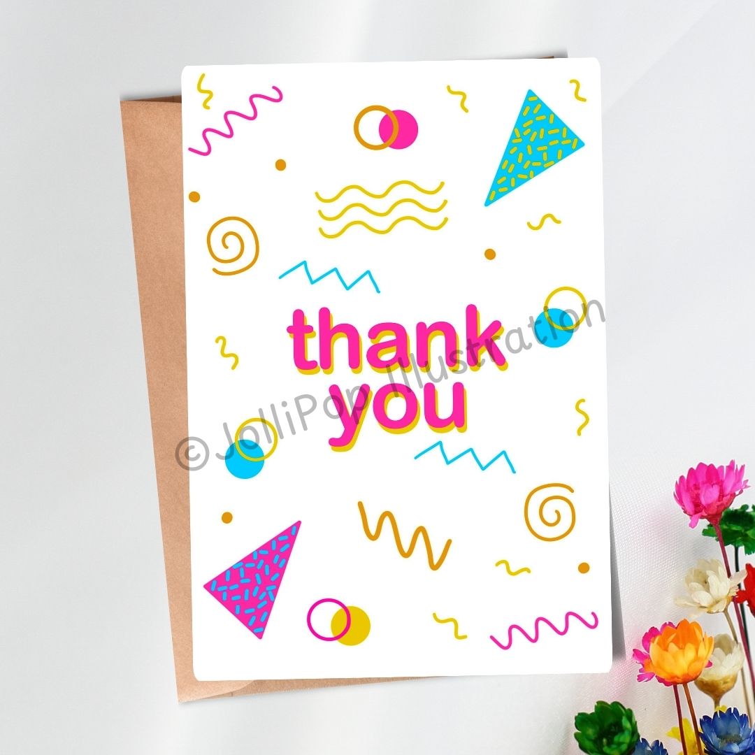 Thank You - Retro - Greeting Card