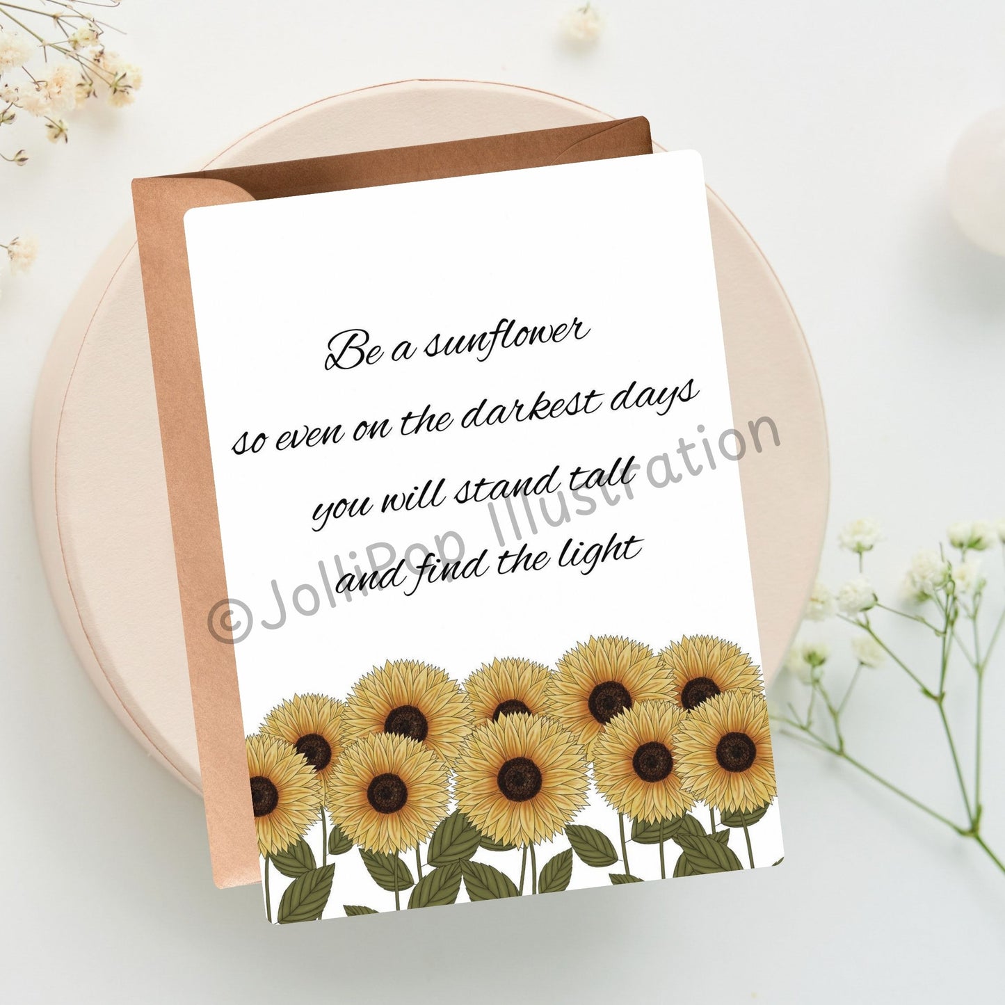 Quotes - Stand Tall Sunflower - Greeting Card