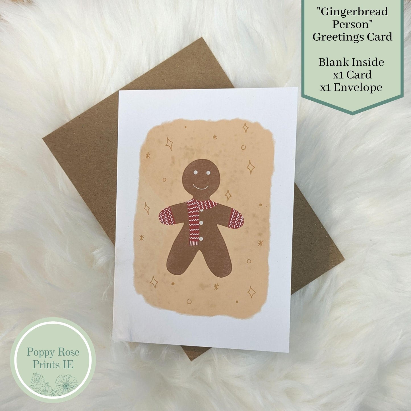 Christmas 2023 - Gingerbread Person - Greetings Card