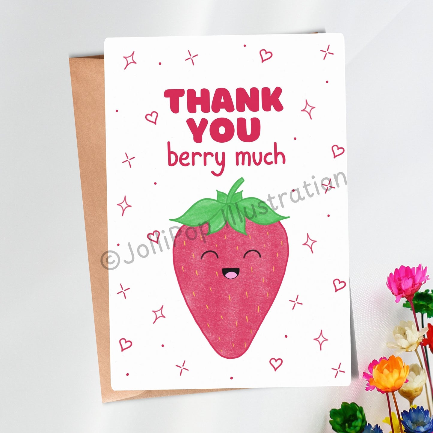 Thank You - Berry Much - Greeting Card