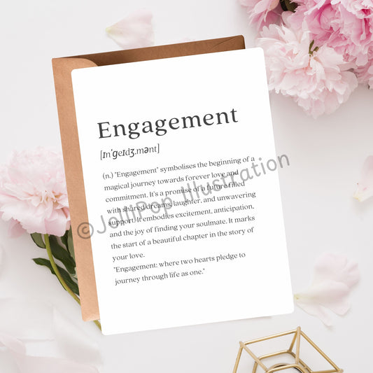 Dictionary - Engagement - Greeting Card