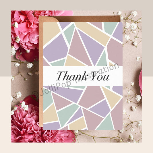 Thank You - Greeting Card - Pastels
