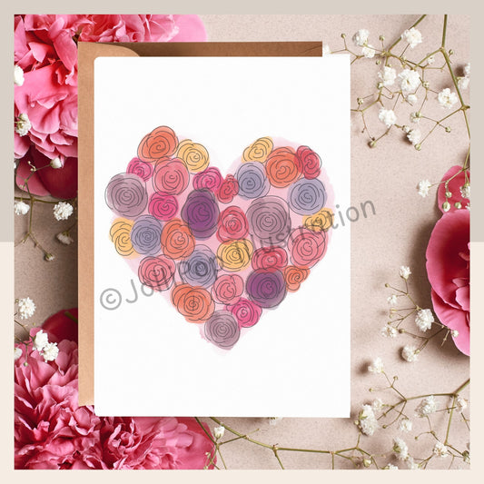 Floral Heart - Greeting Card