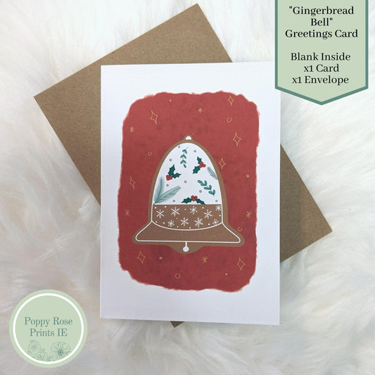 Christmas 2023 - Gingerbread Bell - Greetings Card